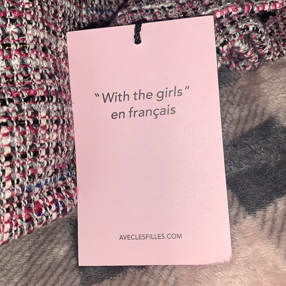 NWT Avec Les Filles Pink/White/Black Plaid Tweed Blazer SZ XL W 4 Pockets - Picture 11 of 11